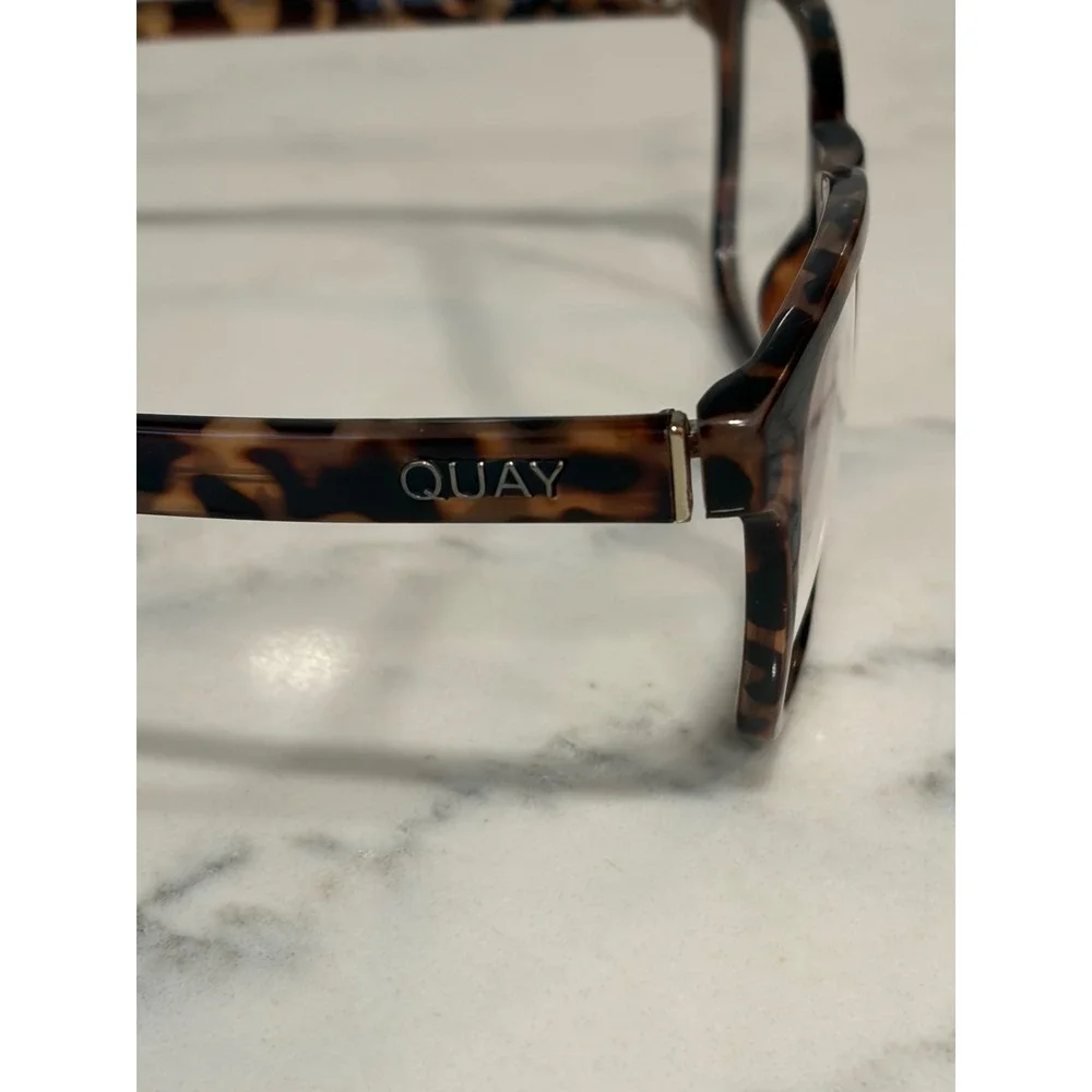 Quay Australia Hardwire Tortoise Blue Light Blocking Glasses Square Frames